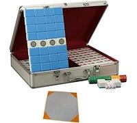 GPECTIFO Mahjong Boutique Mahjong Set Exquisite Aluminum Gift Box Production Majong Set Mah Jong Mah Jongg Sets Majiang(Green)