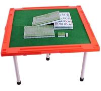 GPECTIFO Mini Folding Table Mahjong Set Majiang Travel Set Professional Chinese Mahjong Set(Green)
