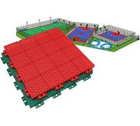 GPECTIFO Modular Interlocking Sports Floor Tiles, Kindergarten Playground, School Playground, Plastic Flooring(Green)