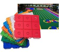 GPECTIFO Modular Interlocking Tile Kindergarten Playground Park Sports Floor Colorful Puzzle Floor Mat(Red)