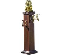 GPECTIFO Outdoor Aluminum Water Column Faucet Freestanding Spigot Freeze-Proof Garden Water Feature(Braun,44.4in/113cm)