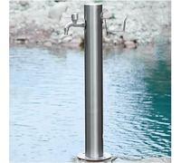 GPECTIFO Outdoor Stainless Steel Garden Water Column with Faucet Anti-Freeze Floor Mounted(With Style 1 Faucet,20.5x86CM)
