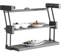 GPECTIFO Retractable Dish Rack System Kitchen Organiser 2 Tier Folding Pull Down Rack Aluminium Pull Down Spice Rack Pull Out Cabinet Storage(W19.3)