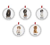 GPG LTD Cavalier King Charles Spaniel Dog Personalised Round Christmas Tree Bauble - With the name of your choice - 5 Different Designs Available At Customisation Point