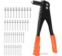 GPH garden pet home Rivet Gun Kit, Pop Rivet Gun with 50 Rivets, Rivet Nosepieces, Heavy Duty Hand Riveter Tool for Industrial, Furniture Repairs