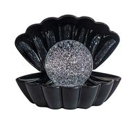 GPH garden pet home Silver Grey Glitter Pearl Color Changing Lamp Night Light Sea Glossy Clam Shell (Black)