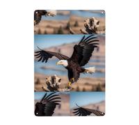 Gpkgsigt 3D Bald Eagle Printing Tin decorative painting 8x12in Made of tinplate, wear-resistant and durable