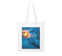 Gpkgsigt Bat Under Night Sky Printing Woman Canvas Tote Bag Strong and durable for traveling, shopping, Daily One Size
