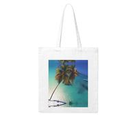 Gpkgsigt Beach Coconut Sunshine Printing Woman Canvas Tote Bag Strong and durable for traveling, shopping, Daily One Size
