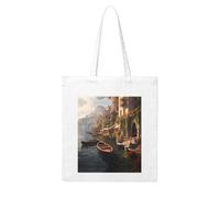 Gpkgsigt beautiful Italy Printing Woman Canvas Tote Bag Strong and durable for traveling, shopping, Daily One Size