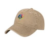 Gpkgsigt Black Happy Smiling face Printing Washed Cowboy Baseball Cap for Adults - Stylish and Breathable Hat, Natural, One size