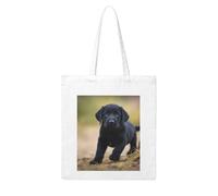 Gpkgsigt Black Labrador Puppy Printing Woman Canvas Tote Bag Strong and durable for traveling, shopping, Daily One Size
