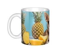 Gpkgsigt Chihuahua Dog Pineapple Printing mug ceramic Mugs for cappuccino, latte, cereal, yogurt, milk, hot or cold drinks Micro-wave oven