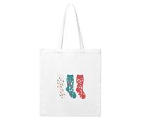 Gpkgsigt Christmas gifts in socks Printing Woman Canvas Tote Bag Strong and durable for traveling, shopping, Daily One Size