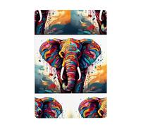 Gpkgsigt Colorful Elephant Printing Tin decorative painting 8x12in Made of tinplate, wear-resistant and durable