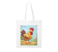 Gpkgsigt Creative Cartoon Chicken Printing Woman Canvas Tote Bag Strong and durable for traveling, shopping, Daily One Size