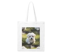 Gpkgsigt Cute Maltese Puppy Printing Woman Canvas Tote Bag Strong and durable for traveling, shopping, Daily One Size