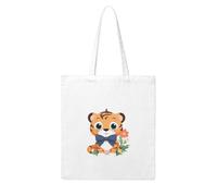 Gpkgsigt Flowers and little tiger Printing Woman Canvas Tote Bag Strong and durable for traveling, shopping, Daily One Size