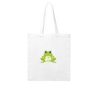Gpkgsigt Frog in the Polka Dot World Printing Woman Canvas Tote Bag Strong and durable for traveling, shopping, Daily One Size