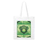 Gpkgsigt Green Clever Monkey Printing Woman Canvas Tote Bag Strong and durable for traveling, shopping, Daily One Size