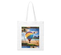 Gpkgsigt Hawaii Hot Air Balloon Printing Woman Canvas Tote Bag Strong and durable for traveling, shopping, Daily One Size