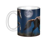 Gpkgsigt Horse Under The Moon Printing mug ceramic Mugs for cappuccino, latte, cereal, yogurt, milk, hot or cold drinks Micro-wave oven