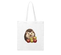 Gpkgsigt Little hedgehog who loves to eat apples Printing Woman Canvas Tote Bag Strong and durable for traveling, shopping, Daily One Size