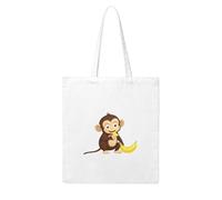 Gpkgsigt Little monkey eating bananas Printing Woman Canvas Tote Bag Strong and durable for traveling, shopping, Daily One Size