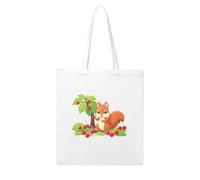 Gpkgsigt Little squirrel under the cherry tree Printing Woman Canvas Tote Bag Strong and durable for traveling, shopping, Daily One Size
