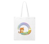 Gpkgsigt Little tiger sitting on a rainbow Printing Woman Canvas Tote Bag Strong and durable for traveling, shopping, Daily One Size
