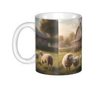 Gpkgsigt Lots of cute sheep Printing mug ceramic Mugs for cappuccino, latte, cereal, yogurt, milk, hot or cold drinks Micro-wave oven