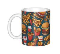 Gpkgsigt Lots of tasty food Printing mug ceramic Mugs for cappuccino, latte, cereal, yogurt, milk, hot or cold drinks Micro-wave oven