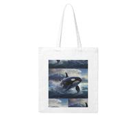 Gpkgsigt Orca Killer Whale Printing Woman Canvas Tote Bag Strong and durable for traveling, shopping, Daily One Size
