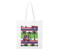 Gpkgsigt Puerto Rico Flag Frog Palm Trees Printing Woman Canvas Tote Bag Strong and durable for traveling, shopping, Daily One Size