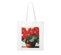 Gpkgsigt Red geraniums Printing Woman Canvas Tote Bag Strong and durable for traveling, shopping, Daily One Size
