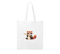 Gpkgsigt Red panda playing bamboo flute Printing Woman Canvas Tote Bag Strong and durable for traveling, shopping, Daily One Size