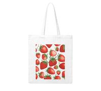 Gpkgsigt Red Strawberry Fruit Printing Woman Canvas Tote Bag Strong and durable for traveling, shopping, Daily One Size