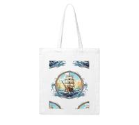 Gpkgsigt Sail Boat Nautical Compass Printing Woman Canvas Tote Bag Strong and durable for traveling, shopping, Daily One Size