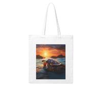 Gpkgsigt sea turtle sunset Printing Woman Canvas Tote Bag Strong and durable for traveling, shopping, Daily One Size