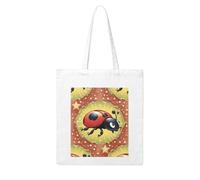 Gpkgsigt Seven Star Ladybird Printing Woman Canvas Tote Bag Strong and durable for traveling, shopping, Daily One Size
