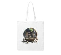 Gpkgsigt Skeletons in the globe Printing Woman Canvas Tote Bag Strong and durable for traveling, shopping, Daily One Size