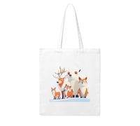 Gpkgsigt Small animals on the snow Printing Woman Canvas Tote Bag Strong and durable for traveling, shopping, Daily One Size