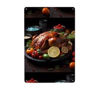 Gpkgsigt Tantalizing roast turkey Printing Tin decorative painting 8x12in Made of tinplate, wear-resistant and durable