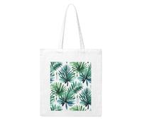 Gpkgsigt Tropical Palm Tree Leaves Watercolor Printing Woman Canvas Tote Bag Strong and durable for traveling, shopping, Daily One Size