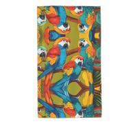 Gpkgsigt Two Colored Parrots Printing Towel Towels 27.5x16in Skin-Friendly Absorbent Fluffy and Soft for Bathroom, Beach, Outdoors