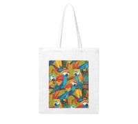 Gpkgsigt Two Colored Parrots Printing Woman Canvas Tote Bag Strong and durable for traveling, shopping, Daily One Size