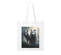 Gpkgsigt Two wolves Printing Woman Canvas Tote Bag Strong and durable for traveling, shopping, Daily One Size