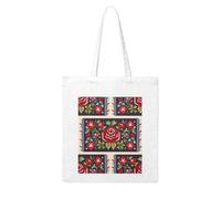 Gpkgsigt Ukrainian Embroidery Style Rose Printing Woman Canvas Tote Bag Strong and durable for traveling, shopping, Daily One Size