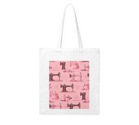 Gpkgsigt vintage pink sewing machine Printing Woman Canvas Tote Bag Strong and durable for traveling, shopping, Daily One Size