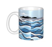 Gpkgsigt Waves lapping at the rocks Printing mug ceramic Mugs for cappuccino, latte, cereal, yogurt, milk, hot or cold drinks Micro-wave oven